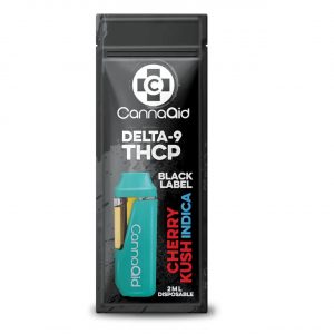 CannaAid Black Label HHC/D9/THCP Disposable Vape 2ML - Cherry Kush Indica | Black Label