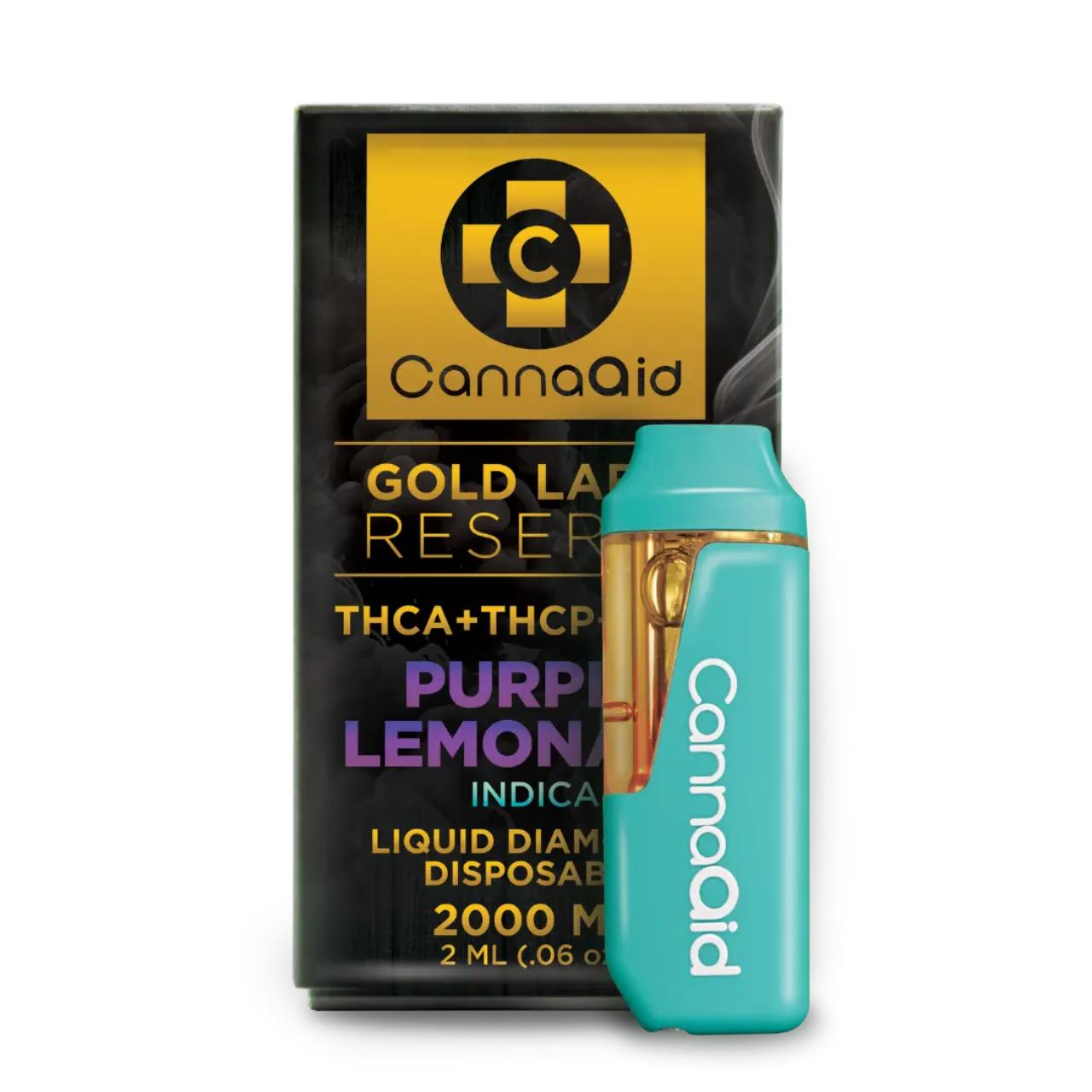 CannaAid THCA Gold Reserve Blend Disposable Vape 2ML - Purple Lemonade Indica | Gold Reserve