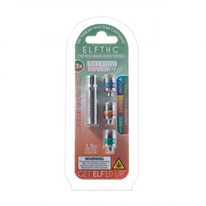 ELFTHC THCP Slim Vape Battery 0.5G + Wax/Dab Cartridges – 3X Assorted Variety Pack