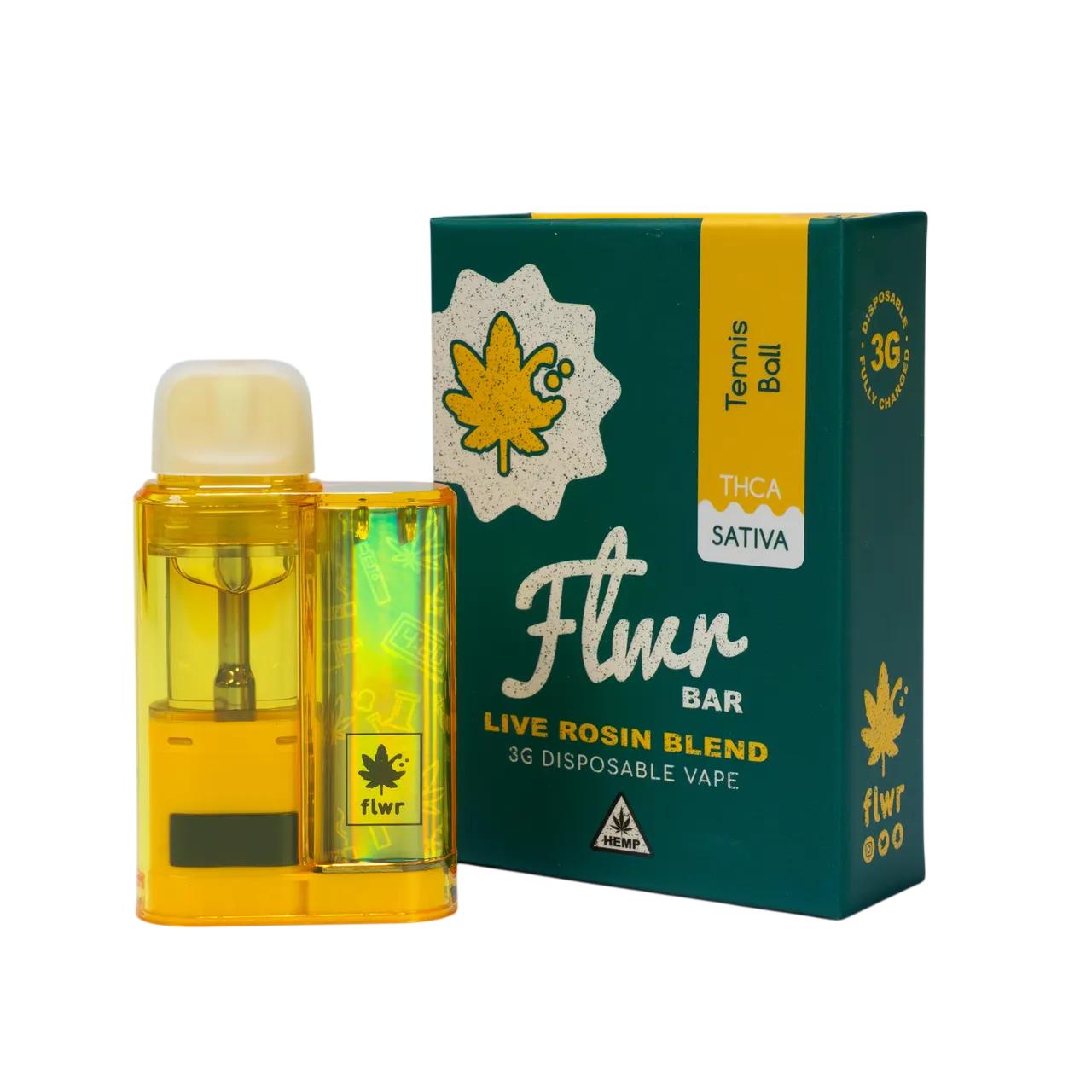 Flwr Bar THCA Live Rosin Blend Disposable Vape 3G - Tennis Ball Sativa | Live Rosin