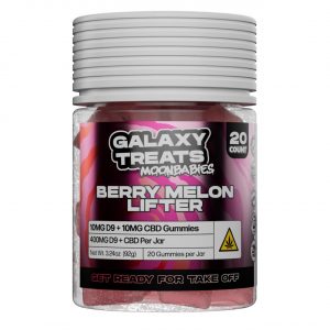 Galaxy Treats Moon Babies D9/CBD Gummies 400MG – Berry Melon Lifter