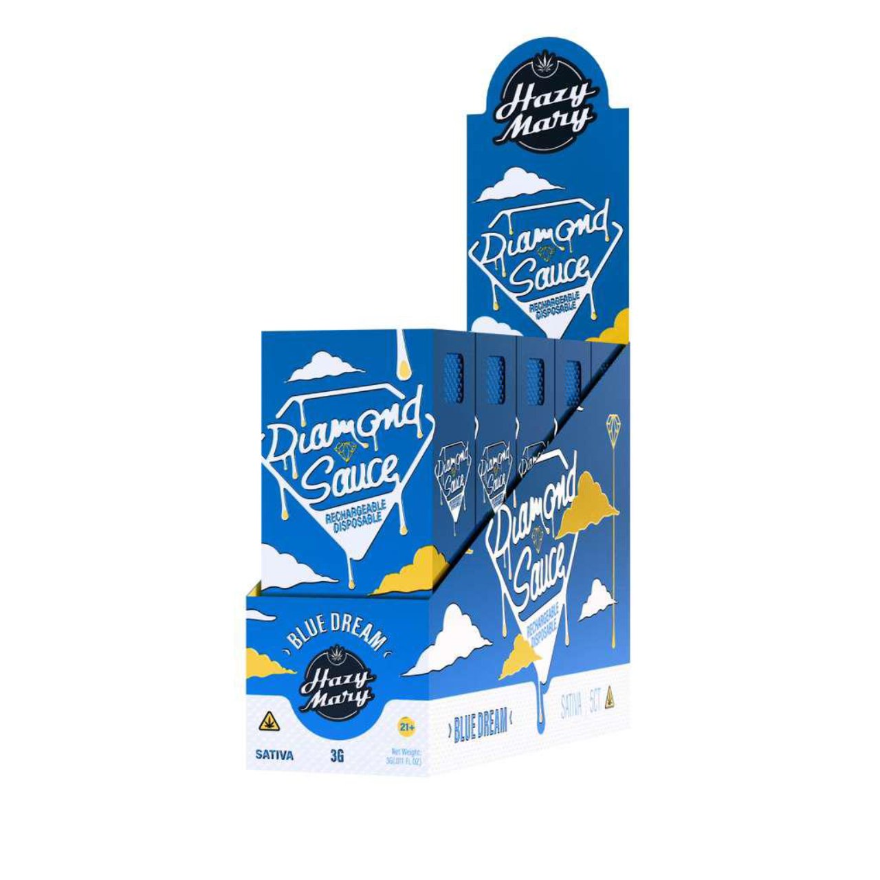 Hazy Mary Diamond Sauce Disposable Vape 3G - Blue Dream Sativa | Diamond Sauce