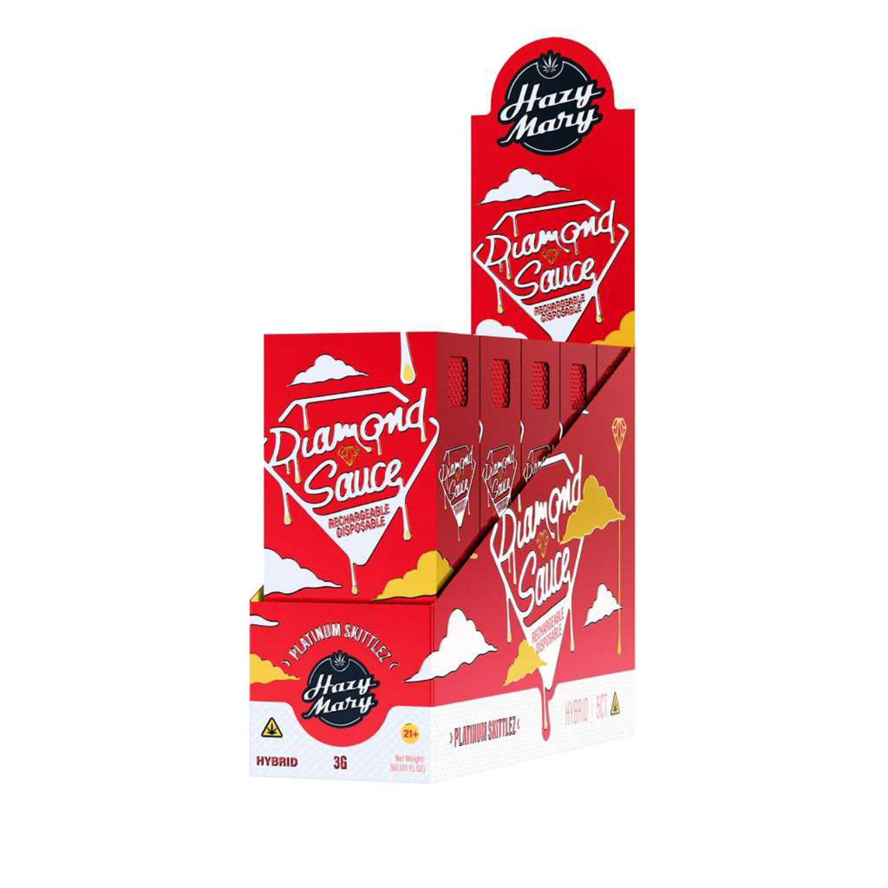 Hazy Mary Diamond Sauce Disposable Vape 3G - Platinum Skitlez Hybrid | Diamond Sauce