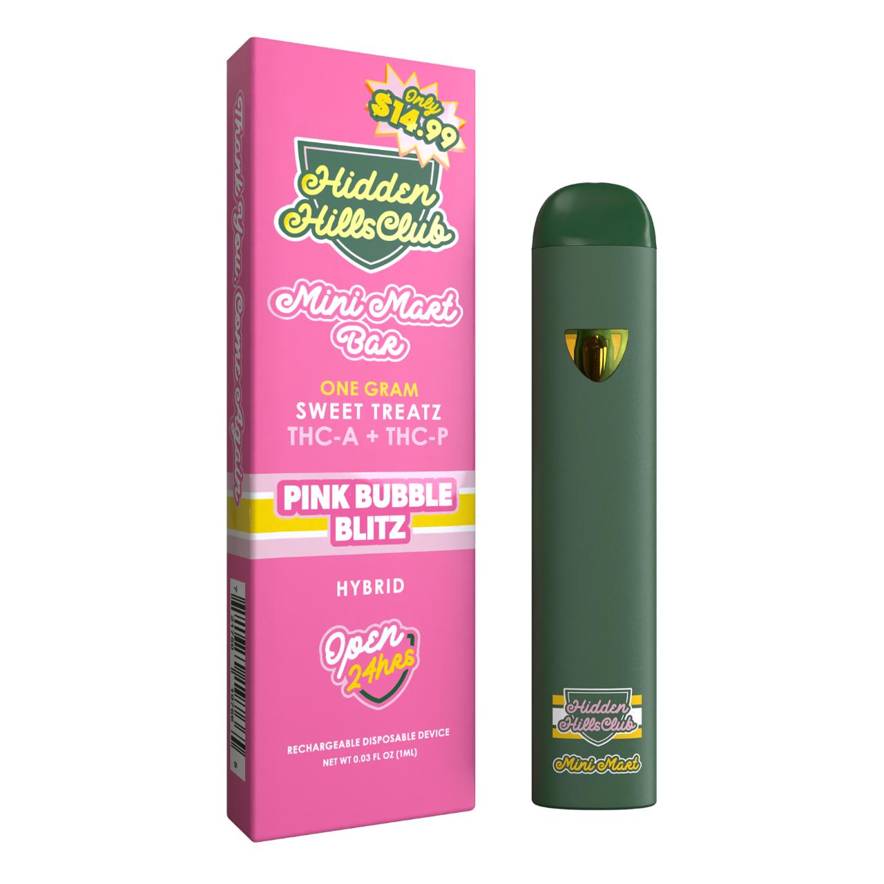 Hidden Hills Club Mini Mart Sweet Treatz THC-A/THC-P Disposable Vape 1G - Pink Bubble Blitz Hybrid | Sweet Treatz