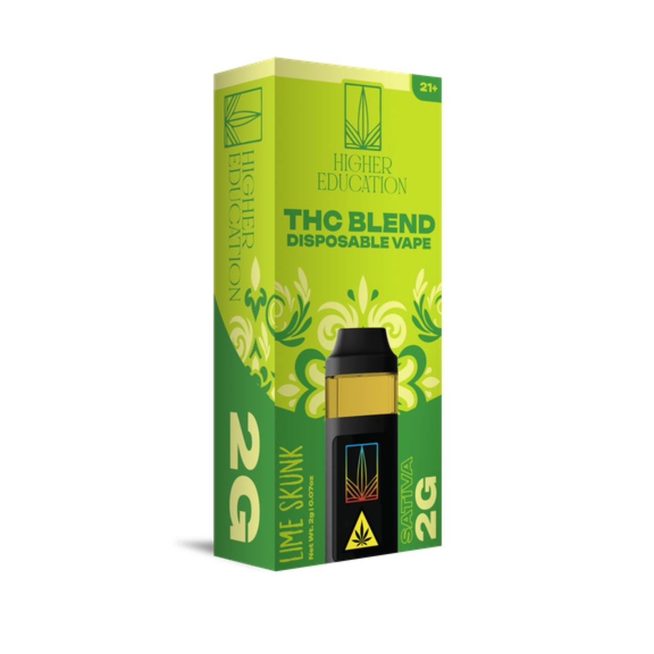 Higher Education THC Blend Disposable Vape 2G - Lime Shunk Sativa | THC Blend