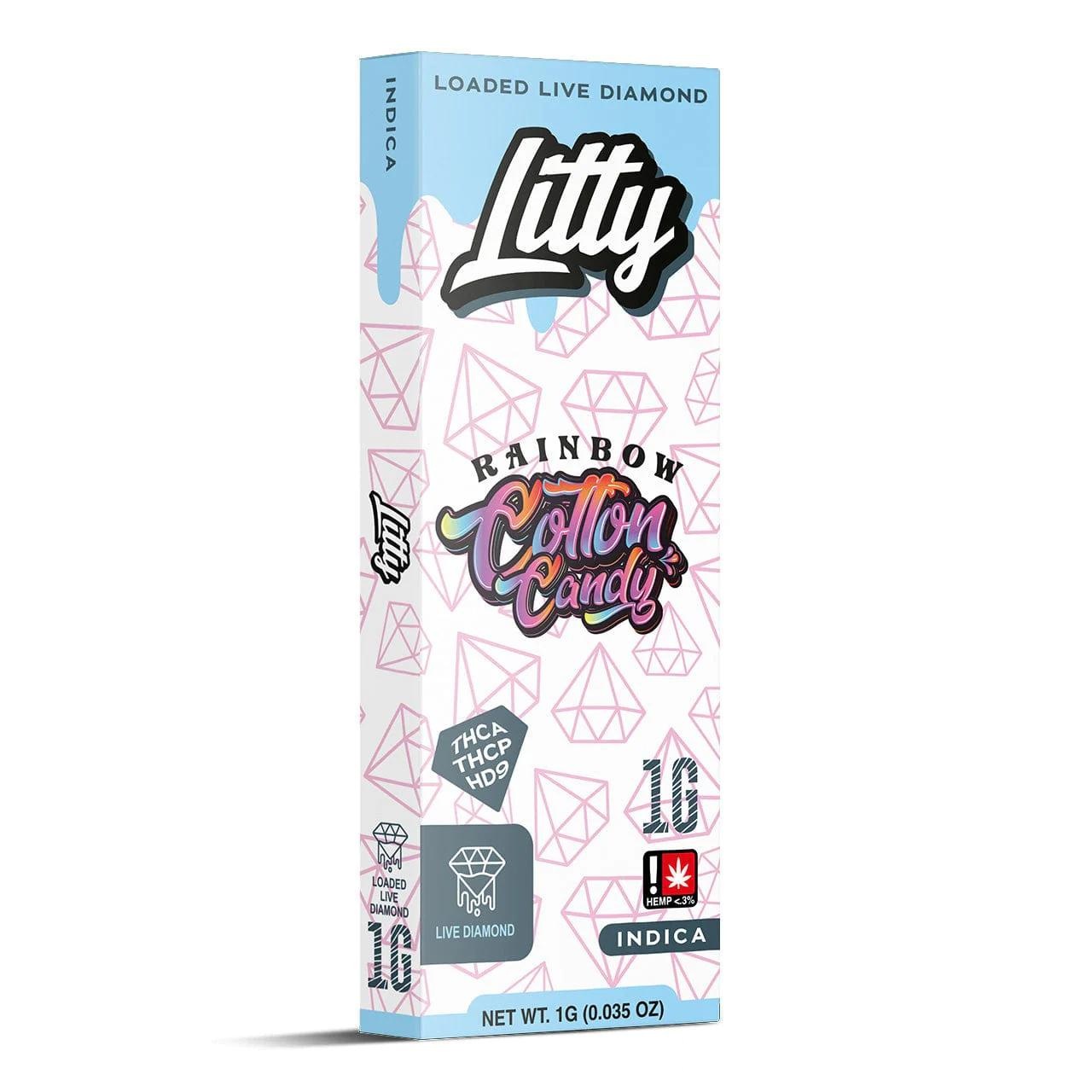 Litty Live Diamond THCA/THCP/HD9 Disposable Vape 1G - Rainbow Cotton Candy Indica | Live Diamond