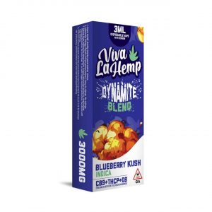 Viva La Hemp Dynamite Blend Disposable 3ML – Blueberry Kush Indica | Screen Display