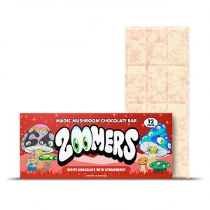 Zoomers Magic Mushroom Chocolate Bar – White Chocolate with Strawberry