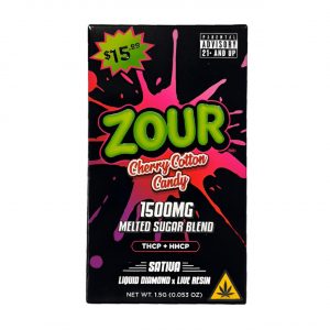 Zour THCP Melted Sugar Blend Disposable Vape 1.5G - Cherry Cotton Candy Sativa | Melted Sugar