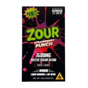 Zour THCP Melted Sugar Blend Disposable Vape 1.5G - Strawberry Punch Hybrid | Melted Sugar