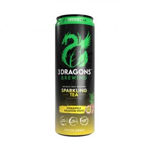 3 Dragons Brewing Kratom Sparkling Green Leaf Tea – Pineapple Passion Fruit