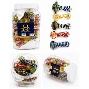 3-Inch Heavy Glass Hand Pipe – 30CT Display Jar