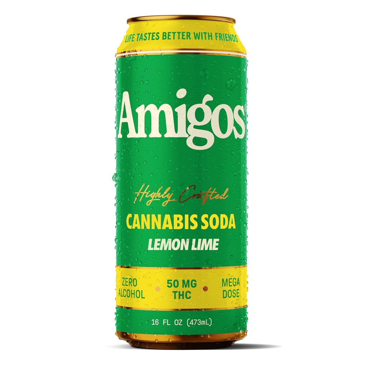 Amigos THC Cannabis Soda 50MG – Lemon Lime | 1CT