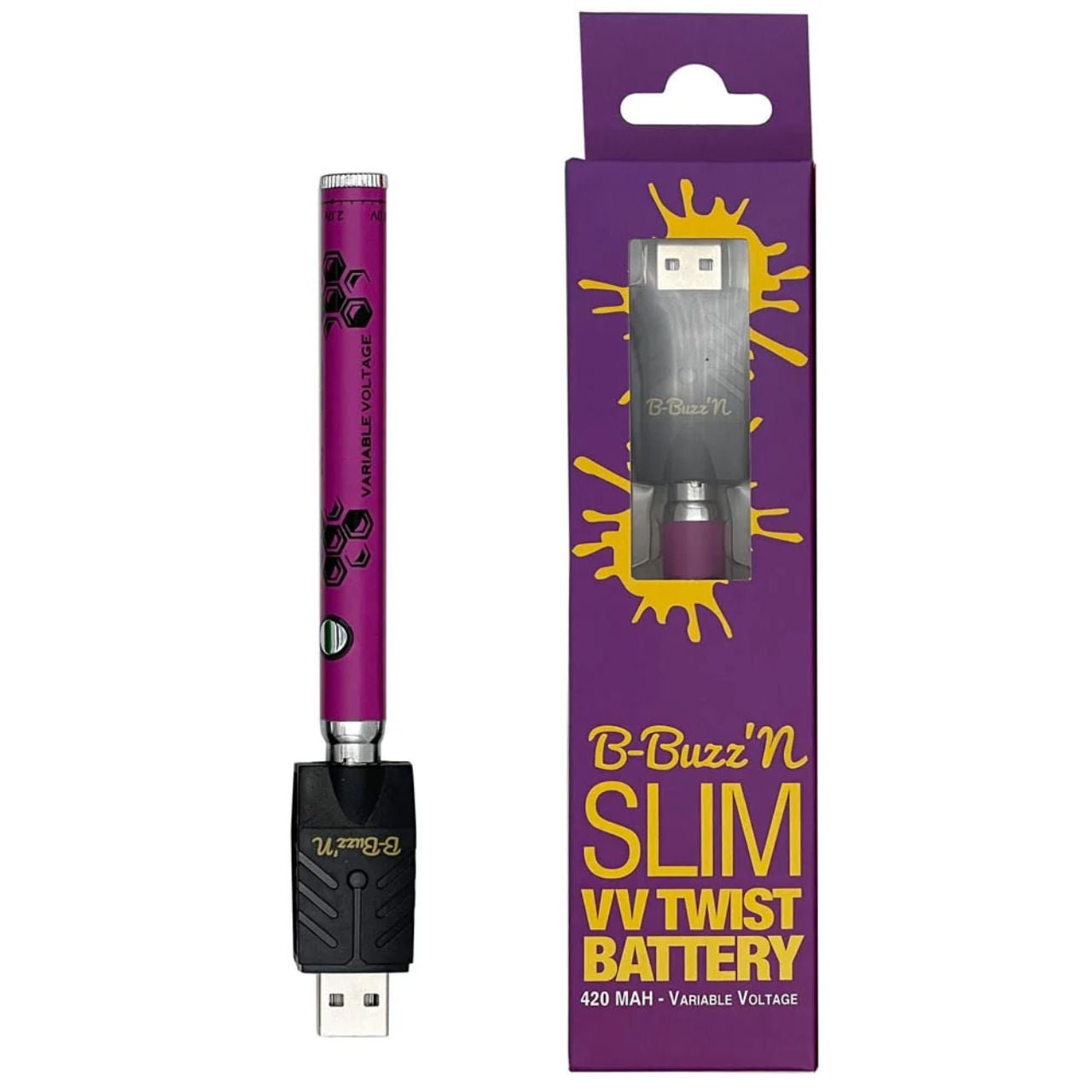 B-Buzz'n Slim VV Twist 420MAH Variable – Purple