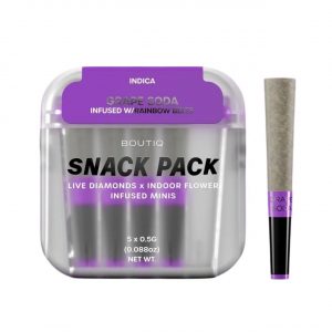 BOUTIQ THC-A Infused Mini Pre-Rolls 0.5G – Grape Soda+Rainbow Belts | 5CT Pack