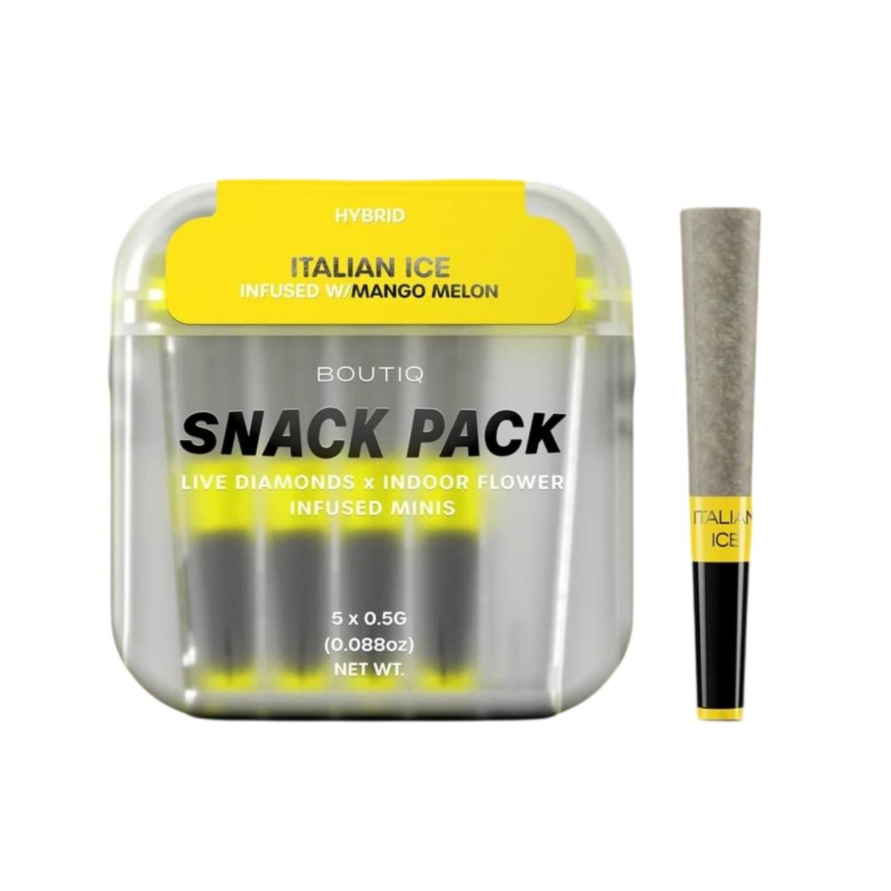 BOUTIQ THC-A Infused Mini Pre-Rolls 0.5G – Italian Ice+Mango Melon | 5CT Pack