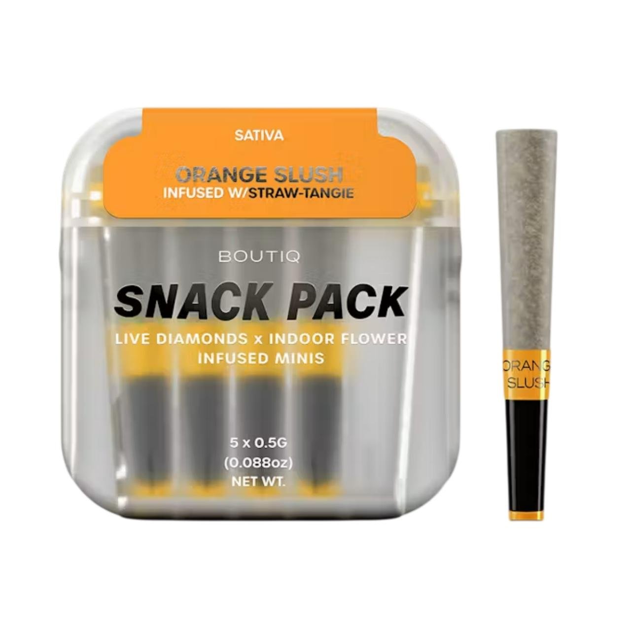BOUTIQ THC-A Infused Mini Pre-Rolls 0.5G – Orange Slush-Straw Tangle | 5CT Pack