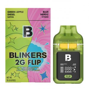 Blinkers FLIP Dual Chamber Disposables 2G – Green Apple/Sativa-Blue Nerdz/Hybrid