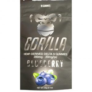 Gorilla Delta 9 THC Gummies 200MG 10PC – Blueberry