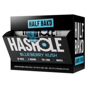 Half Bak'd THC Core Hash Hole Prerolls 2G – Blueberry Kush Indica | 1CT