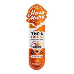 Hazy Mary Exotic Diamond Infused PreRoll 1G – Sour Diesel Sativa
