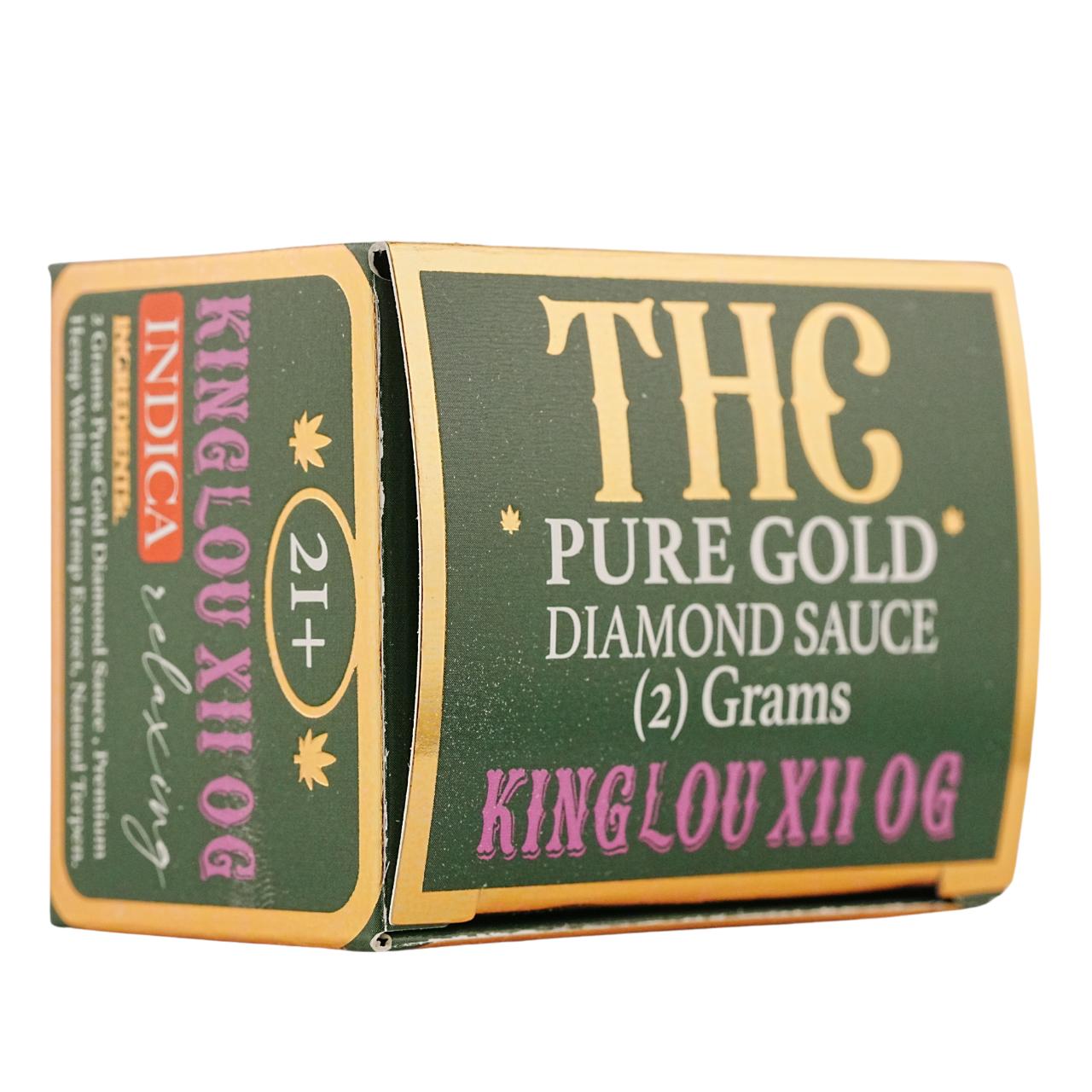 Hemp Wellness Pure Gold THC Diamond Sauce Dabs 2G – King Louis Xiii (Indica)