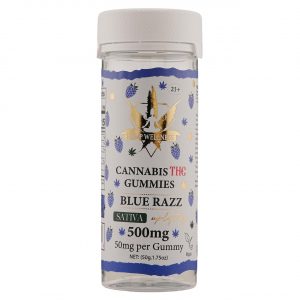 Hemp Wellness Pure Gold THC Gummies 500MG – 10CT – Blue Razz (Sativa)