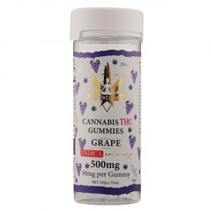 Hemp Wellness Pure Gold THC Gummies 500MG – 10CT – Grape (Indica)