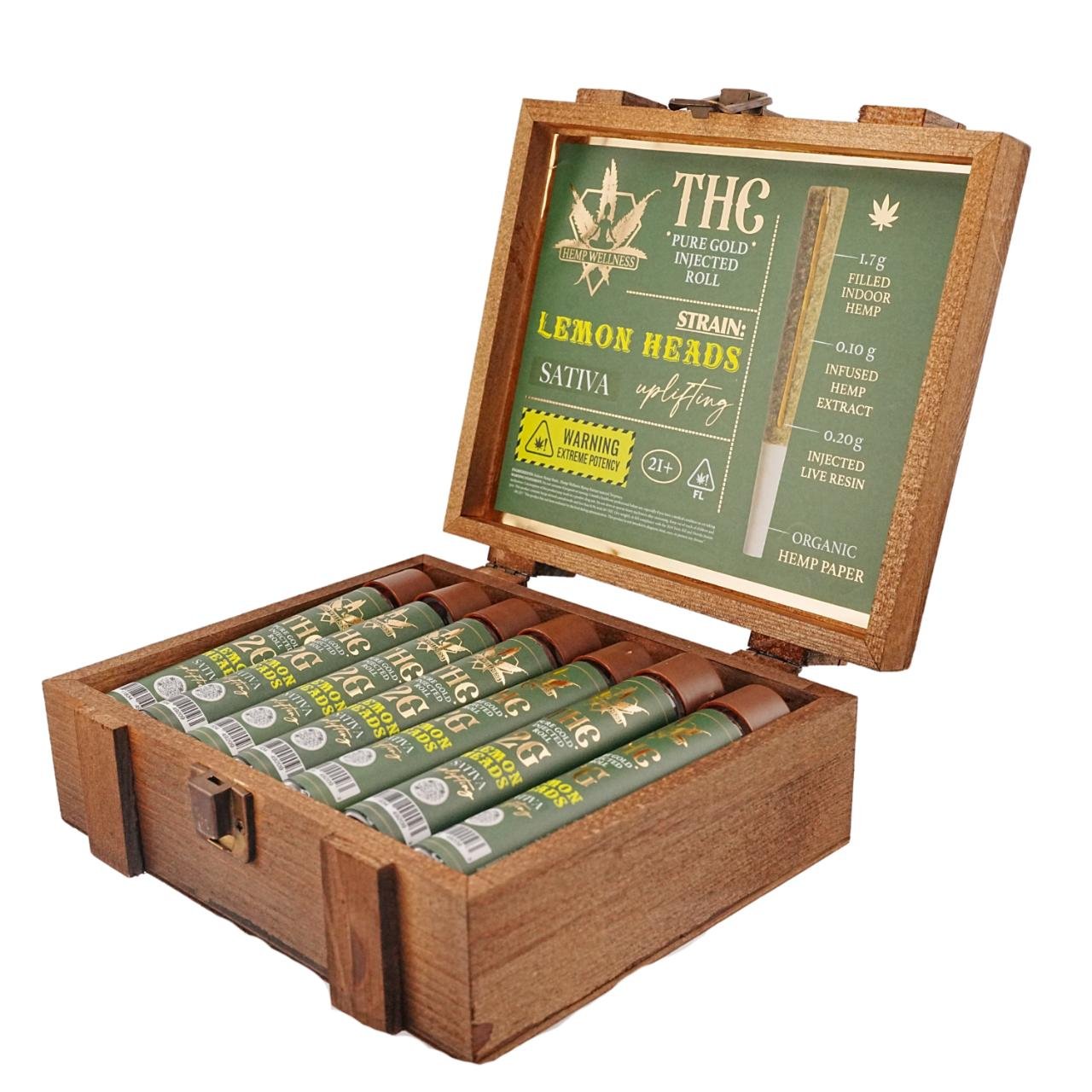 Hemp Wellness Pure Gold THC Injected Prerolls 2G – Lemon Heads Sativa | 15CT