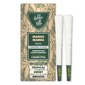 Hidden Hills Powdered Donutz Diamond Hash Hole Prerolls 4G – Mango Mamba | 2CT Pack