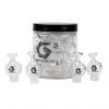 Hillside Glass Carb Cap – Clear Vortex Card Cap Jar 12PK
