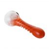 Human Grade IO Twist Hand Pipe – White Frit with Orange