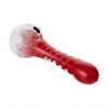Human Grade IO Twist Hand Pipe – White Frit with Red