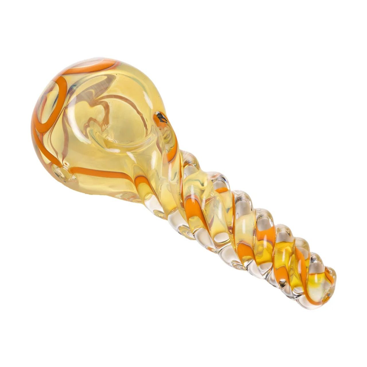 Human Grade Twist Spoon Pipe Model B – Clear Orange