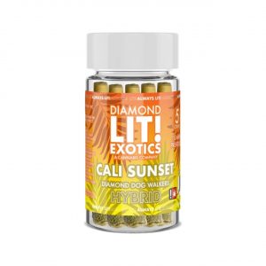 LIT THC Diamond Exotic Prerolls Joint Jar 1G – Cali Sunset Hybrid | 5CT