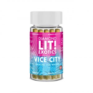 LIT THC Diamond Exotic Prerolls Joint Jar 1G – Vice City Sativa | 5CT