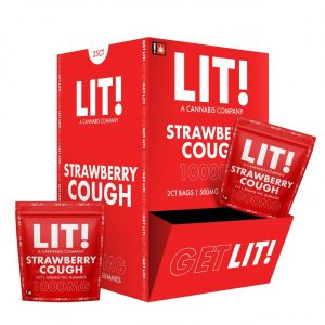 LIT THC Gummies 1000MG – Strawberry Cough | 25CT