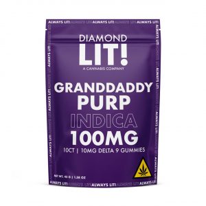 LIT THC Gummies 100MG – Granddaddy Purple Indica | 1PK-10CT