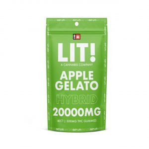 LIT THC Gummies 20,000MG – Apple Gelato | 1PK-40CT