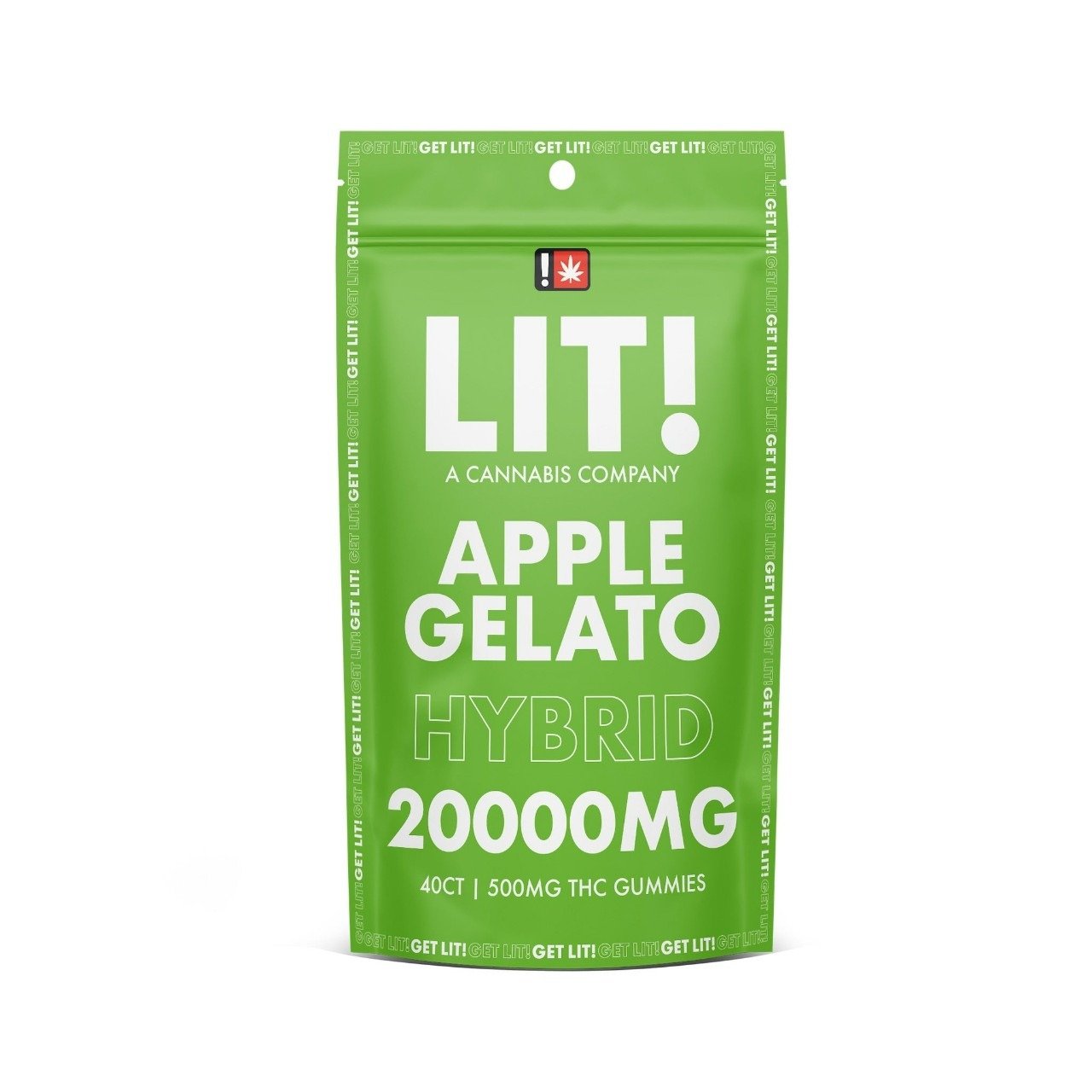 LIT THC Gummies 20,000MG – Apple Gelato | 1PK-40CT