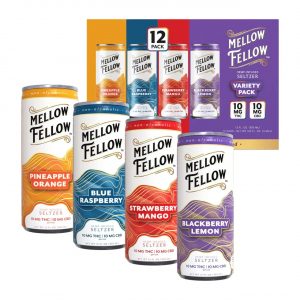 Mellow Fellow Seltzer D9+CBD Beverages 20MG – 12CT Variety Pack Bulk Box