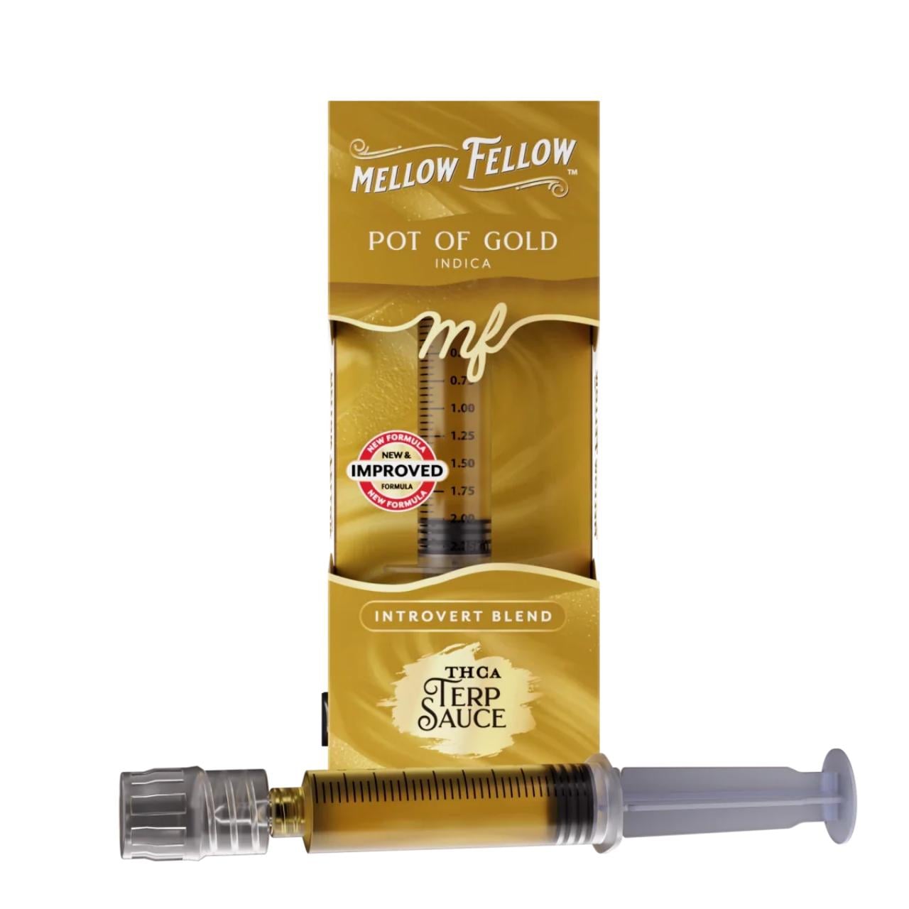 Mellow Fellow THCA Terp Sauce Blend Syringes 2ML – Introvert - Pot of Gold (Indica)