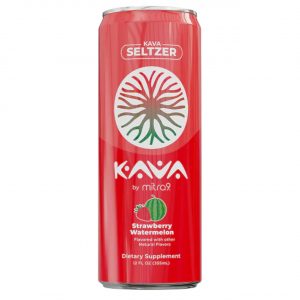 Mitra 9 Kava Seltzer 12 OZ – Strawberry Watermelon