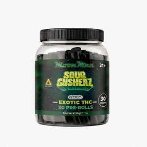 Moon Men THC Exotic Prerolls 2G-30CT Bulk Box – Sour Gusherz (Indica)