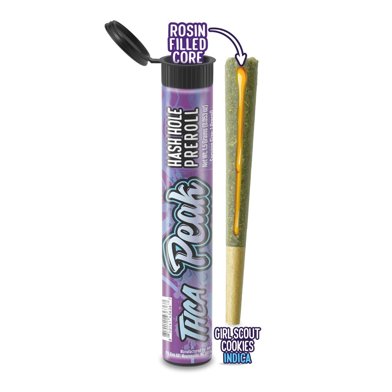 Peak THCA Hash Hole Prerolls 1.5G – GSC Indica | 1CT