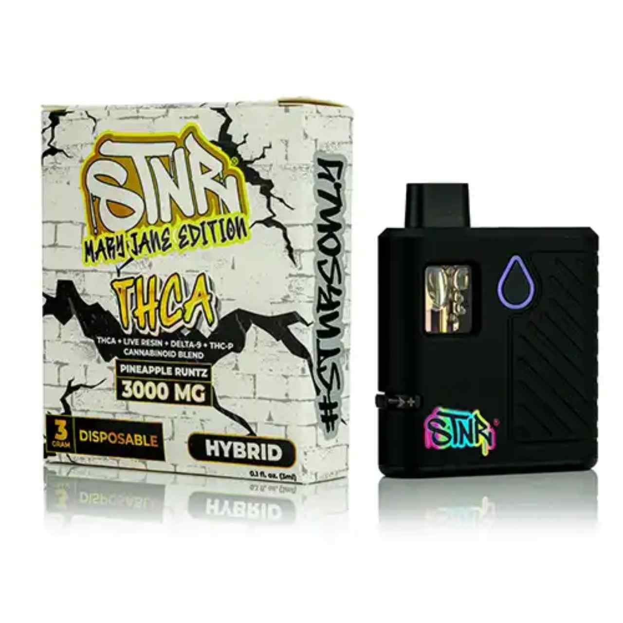 STNR Mary Jane Blend Delta-9/THC-A/THC-P Live Resin Disposable 3G – Pineapple Runtz