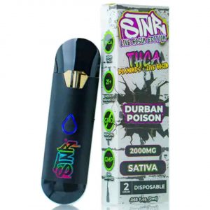 STNR THC-A Diamonds & Live Rosin Edition Disposable 2G – Durban Poison