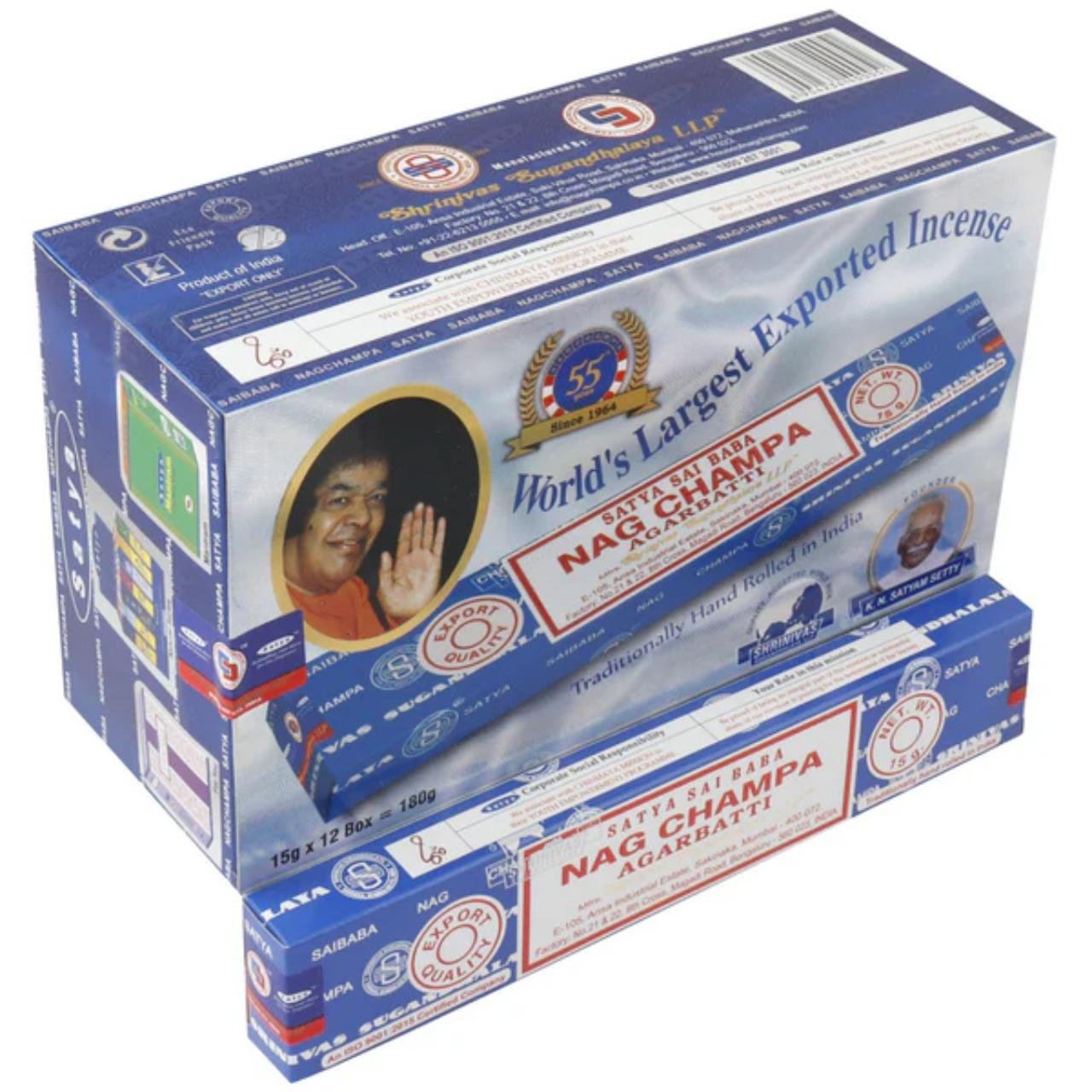 Satya Nag Champa Incense 15G X 12PK - Original
