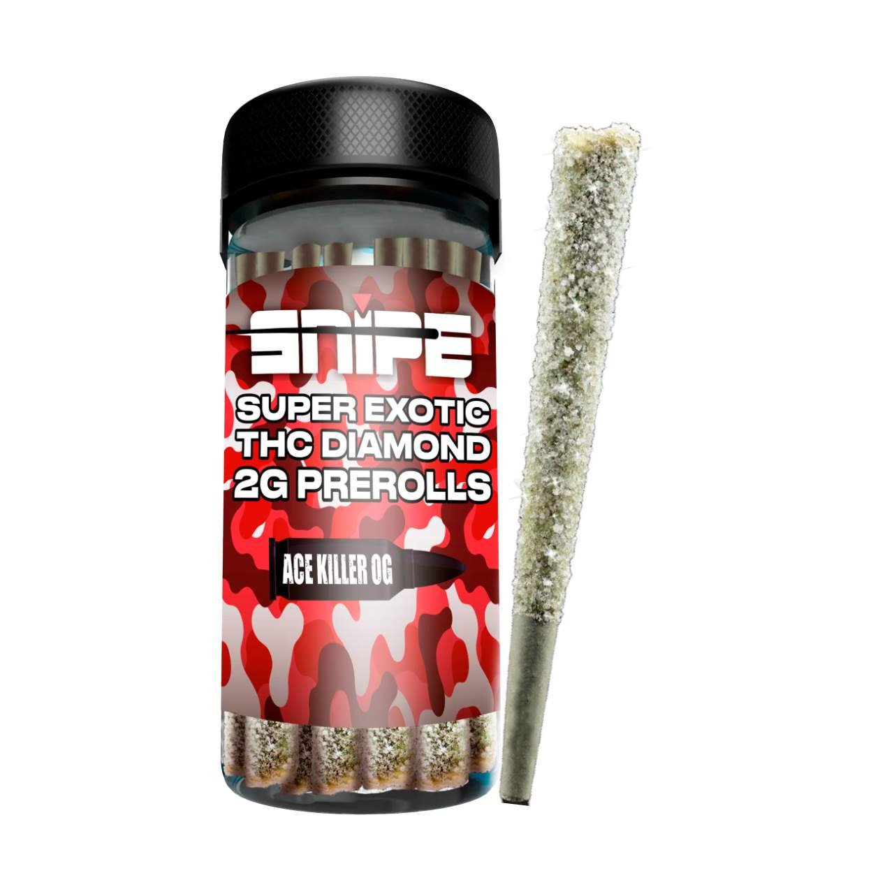 Snipe THCP Diamond Coated Prerolls Jar 2G -10PK - Santa Muerte/Sativa - Image 3