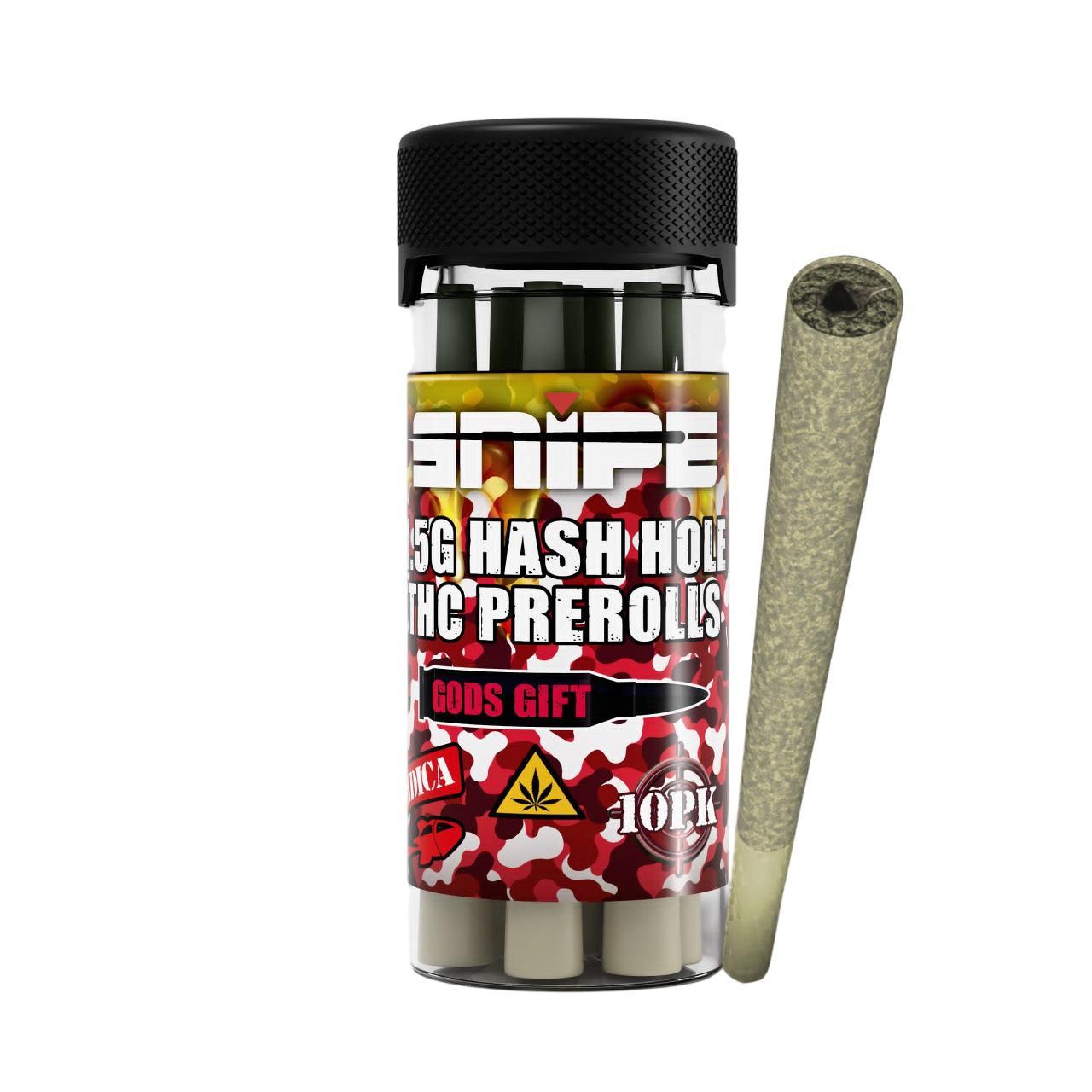 Snipe THCP Hash Hole Prerolls 1.5G – Gods Gift Indica | 10PK Display Jar